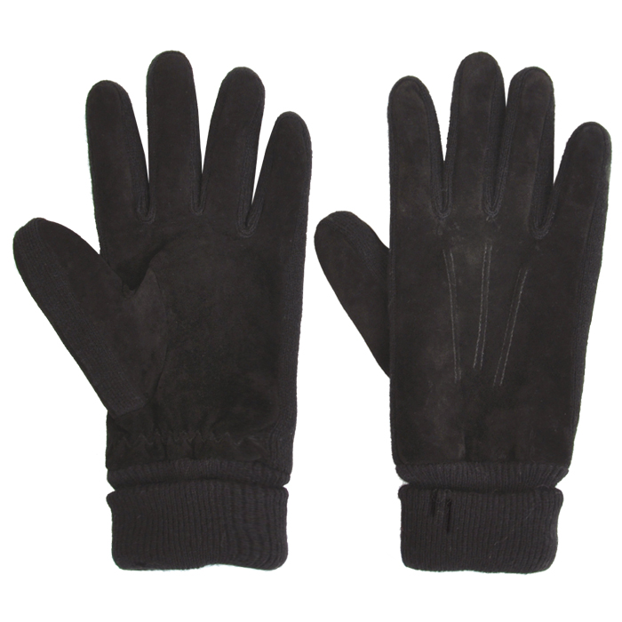 Excellent new arrival kenmont pig suede leather gloves male women's gloves winter thermal finger gloves 2976