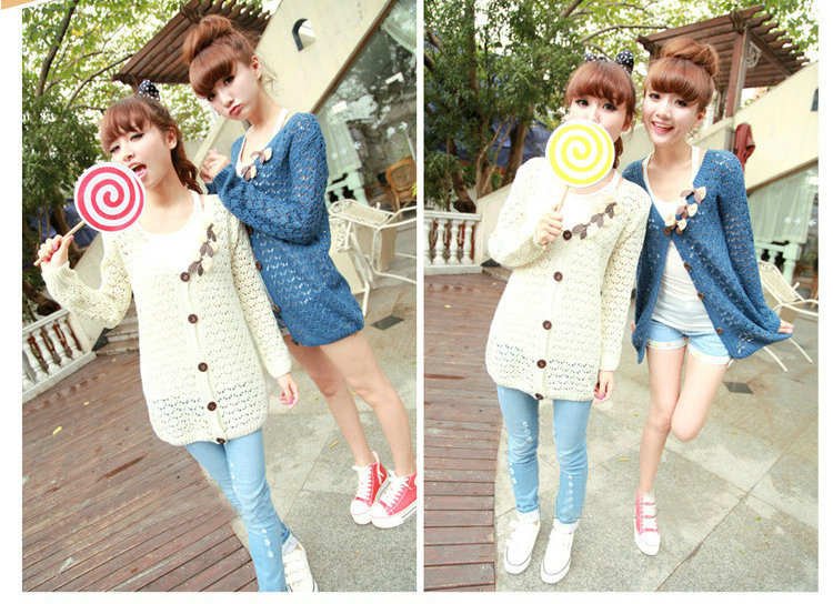 Excellent quality,Korean/Japan  wome V neck hollow autum cardigan sweater,ladies casual knitting outwear/jacket,6color x2566