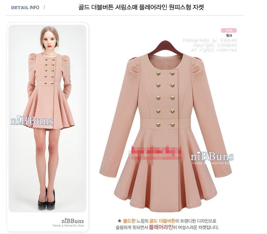 Excellent quality, spring, autumn&winter double-breasted elegant fashion long sleeve sweet cute dress