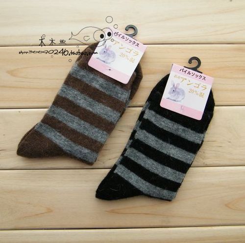 Excellent rabbit wool socks autumn and winter socks rabbit hair female socks multicolor