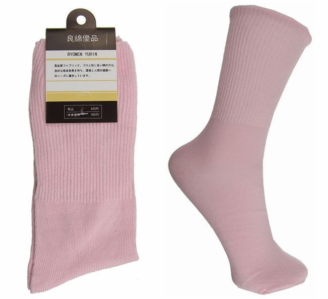 Export Japanese cotton pink padded breathable leisure Ms. socks