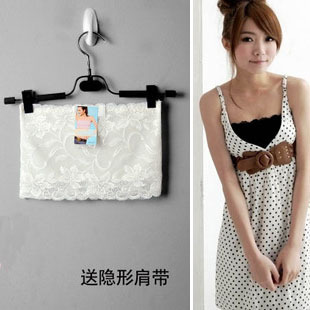 Exquisite crochet lace tube top women's cotton tube top tube top lingerie vest laciness 058 black-and-white