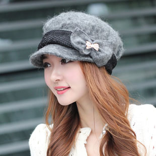Exquisite elegant gentlewomen cap fashion cashmere lace millinery autumn and winter hat ht2238