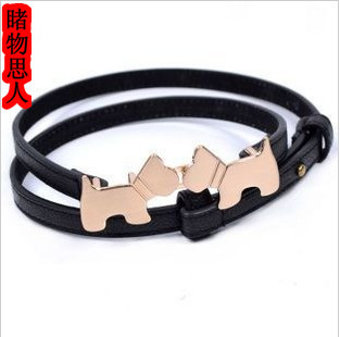 Exquisite fashion all-match women's genuine leather thin belt cowhide the bottom of the strap decoration