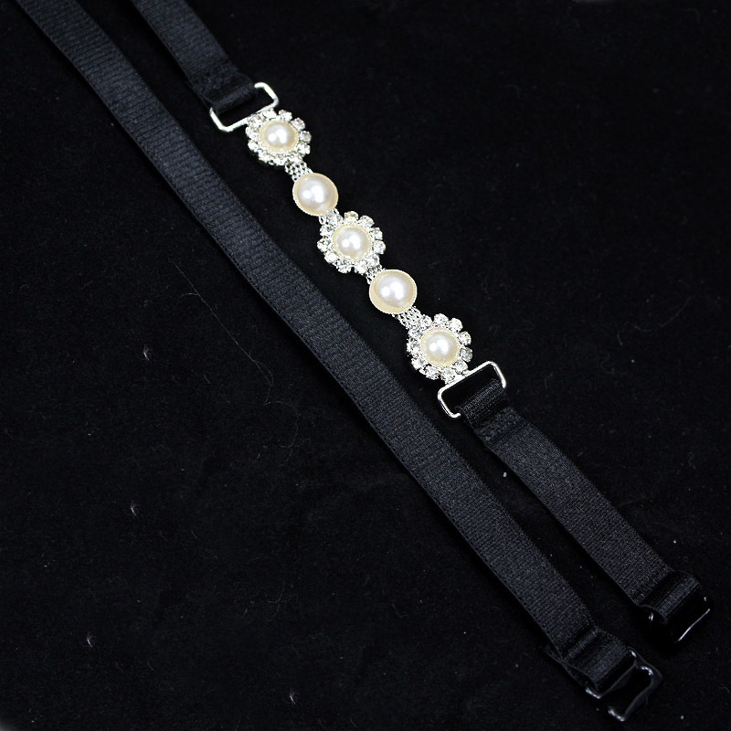 Exquisite gentlewomen pearl rhinestone classic fashion high quality double-shoulder shoulder strap underwear belt bag plastic