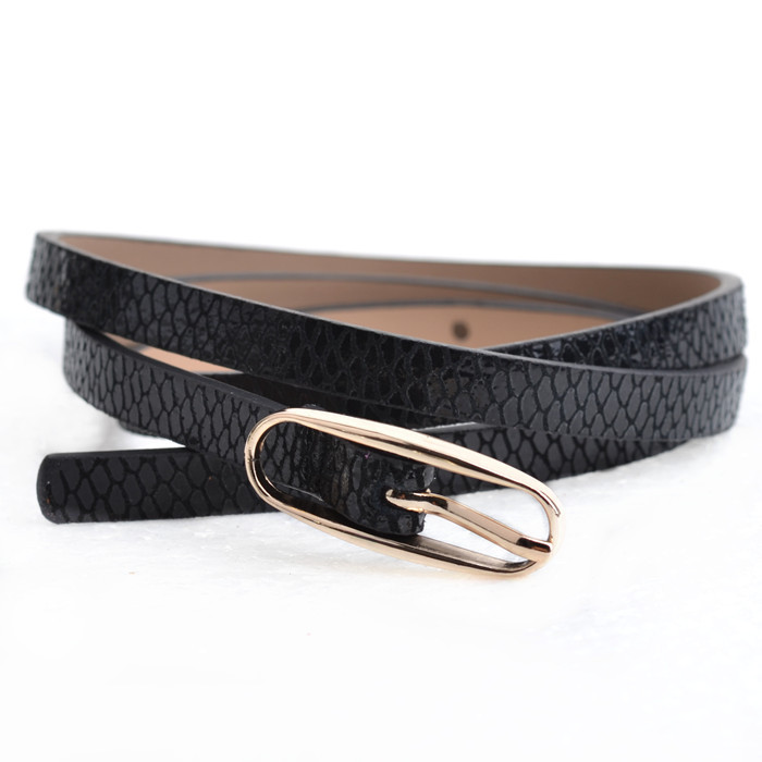 Exquisite strap serpentine pattern genuine leather thin belt women's belt all-match fashion cowhide decoration
