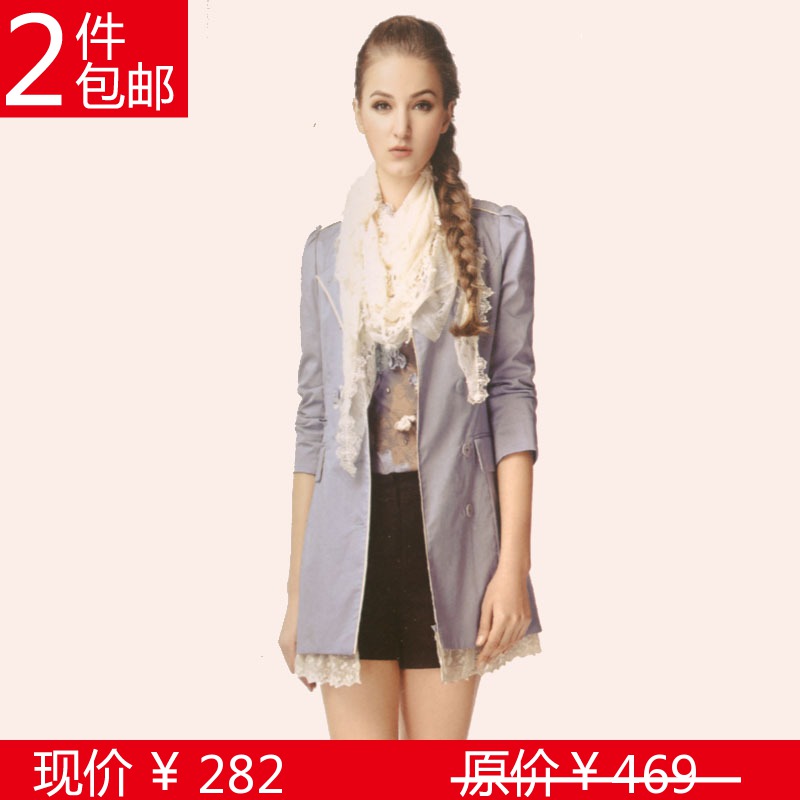 Extraordinary 2013 women's rain spring multicolour 100% cotton cloth casual trench 1001