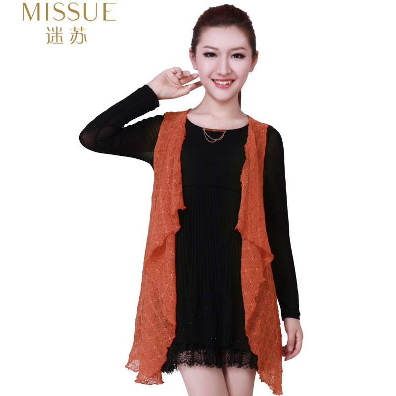 F011 2012 autumn new arrival women's slim all-match laciness medium-long fashion cardigan