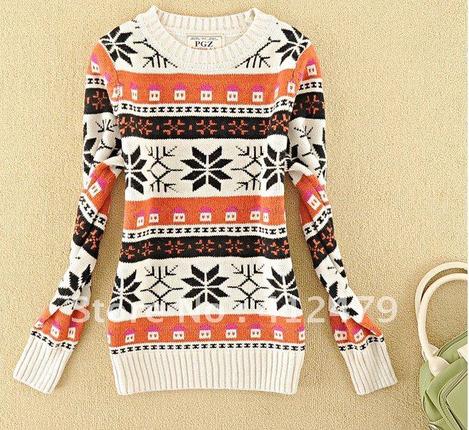 F023 Free shipping fashiong wool sweaters for women 2012 new style,autumn and winter hot sweater short design jacquard sweater