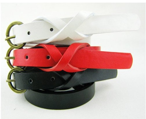 F04099-100 Fashion All-match Cross Decoration PU leather Waistband Belt Thin Skinny Girdle For Lady Woman + Free ship