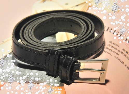 F04103-100 Fashion All-match Bright Pure color PU leather Waistband Belt Thin Skinny Girdle For Lady Woman + Free shipping