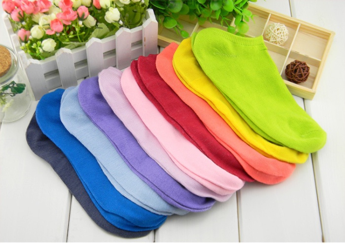 F04113-10 Pure candy color Casual Sport Women Sock Slipper lady invisibility boat socks comfortable + Freeship