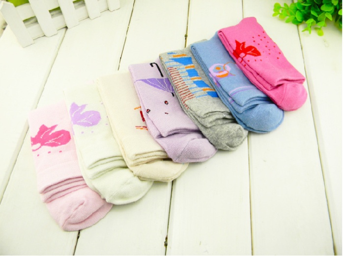 F04117-7 Mix color Combed Cotton Socks Women Soft Comfortable Mix Pattern Lady Media corta sock + Freeship