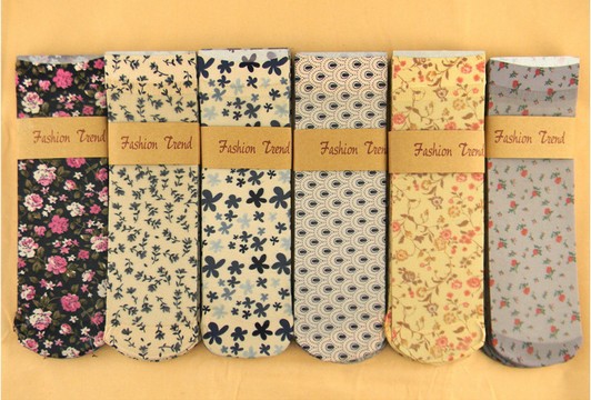 F04331-5 5 Pairs of New Fashion Sexy Socks Vintage Printed Short Socks for Women