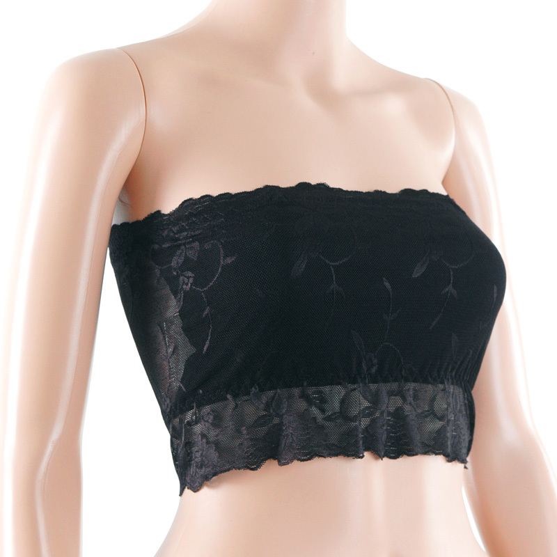 F447 sexy all-match underwear tube top lace decoration top basic spaghetti strap tube top tube top