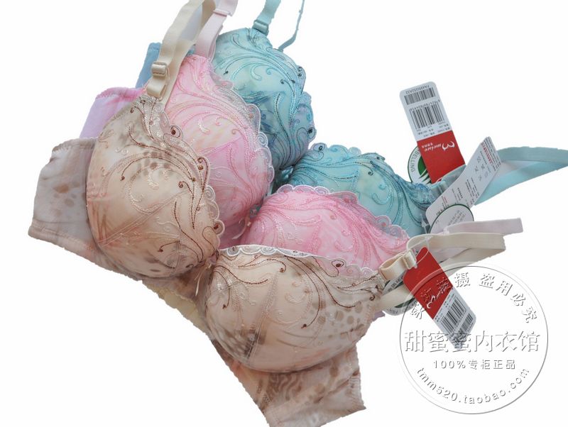 Fa495 embroidered push up bra deep V-neck a cup bra