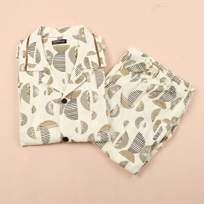 Fabric male 100% cotton double layer gauze sleep set - lounge (CC012)