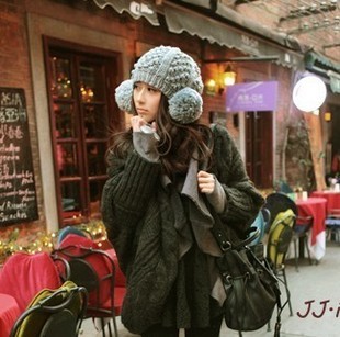 Face-lift large sphere knitted hat winter autumn and winter women's knitted hat winter hat