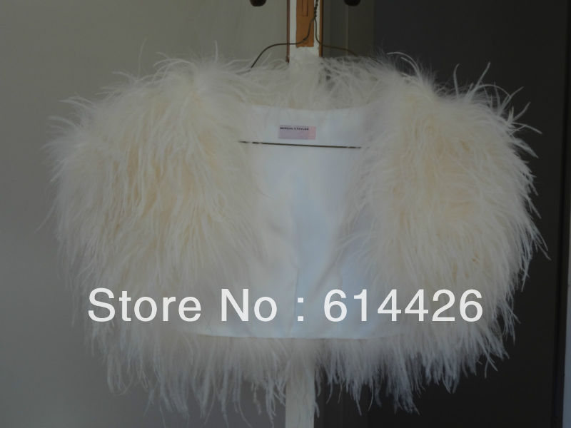 factory custom made size colour ladies evening party dress long ostrich wool turkey wool feather fur short jacket wrap