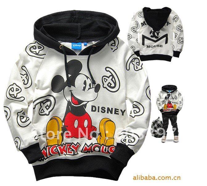 Factory Direct ! Free Shipping Wholesale 6pcs/lot For Spring And Autumn Mickey Mouse Children Long Sleeves Hoodies