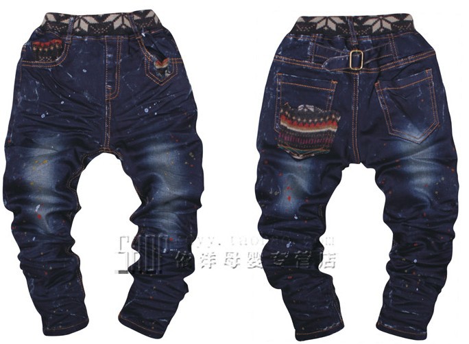 Factory direct sale South Korea version fashion children  autumn and winter jeans free shipping