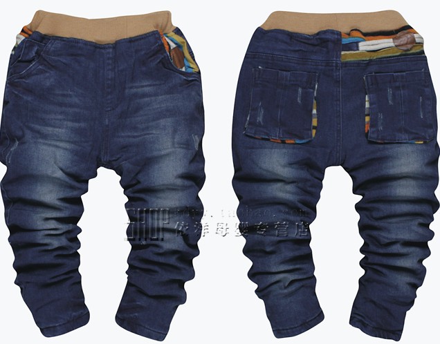 Factory direct sale South Korea version fashion children  autumn and winter thicken  jeans free shipping