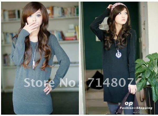 Factory direct sale supplies wholesale women's B33 joker grows round collar sweater coat