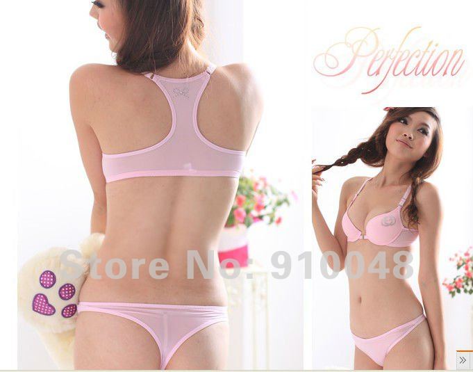 factory directly sell /  women   sexy  front closure  tank brassieres & brief set TZ221/ wholesale & retail / free shipping