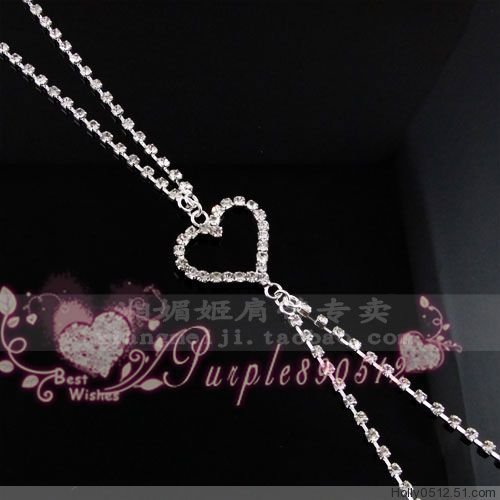 Factory Outlet Price Free Shipping Crystal Diamante Heart Adjustable Bra Back Straps Clear BS18