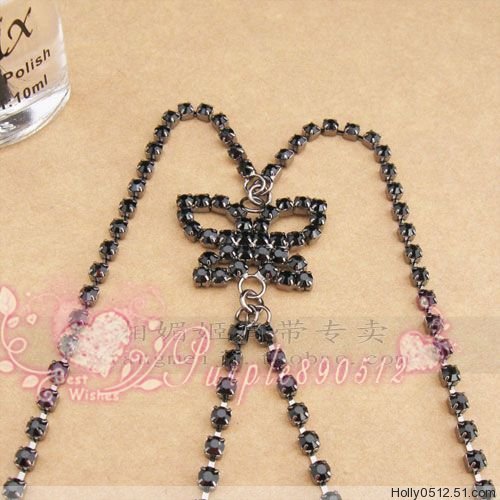 Factory Outlet Price Free Shipping New Crystal Bowknot Adjustable Bra Straps Metal Diama BS16