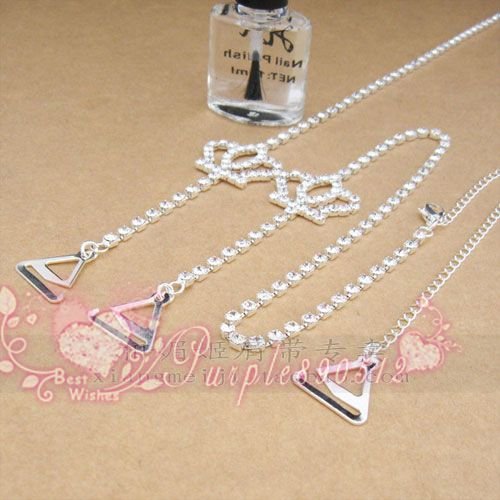 Factory Outlet Price Free Shipping New Crystal Crown Adjustable Bra Straps Metal BS006