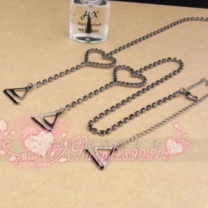 Factory Outlet Price Free Shipping New Crystal Heart Adjustable Bra Straps Metal Black BS10