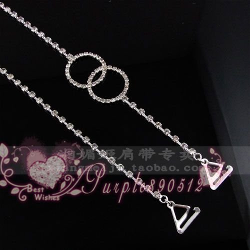 Factory Outlet Price wholesale New 6Sets Double ring Adjustable Bra Straps Metal Diamante BS010