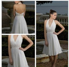 Factory outlets 2012 new sexy hanging neck chiffon folds of spring and summer bridesmaid dress, evening gowns