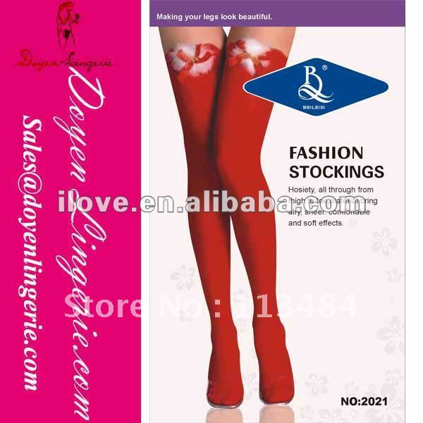Factory Price!Fashion Compression Christmas Stocking Flowers Designs ST2020 Wholesale And Retail