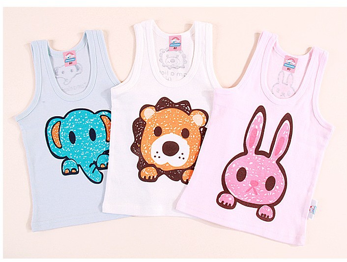 Factory sale children boy/girl cute cartoon Vest kids summer clothing Elephant / lion / Rabbit 3 styles underwaist ((BGB-127))