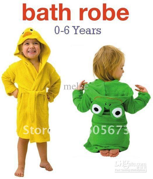 Factory Sale Free 100% New Funny Frog Duck Kids Bath Robes Baby bathrobe bathing boys girls robe bath robe Beach towel blanktet