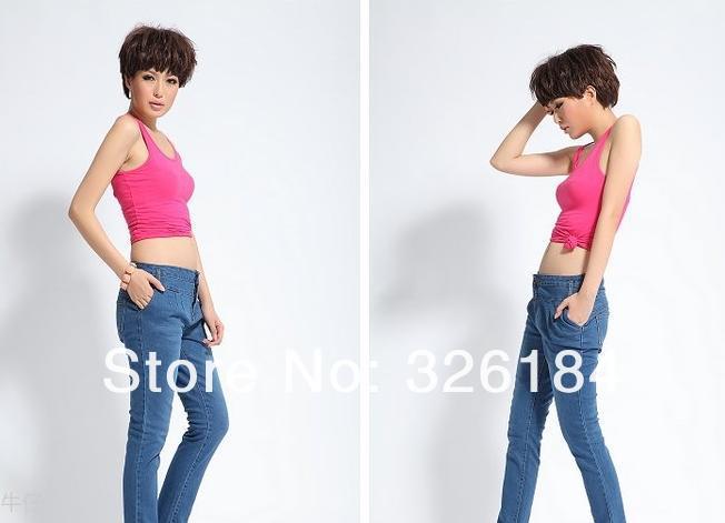 Factory Sell IFLY 0755CF Long harem pants Womens Mid Waist Jeans trousers for Women lady Fashion female Jeans Free Shipping