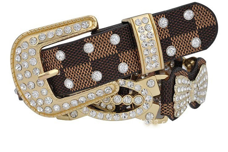 Factory Wholesale Belts Fashion Beautiful Daimond Genuine Leather And Pu Belts for wemen with Free shipping