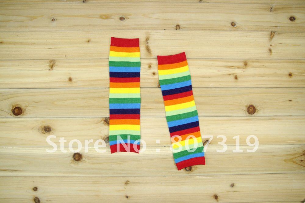 Factory wholesale free shipping baby legwarmers Kids rainbow leg warmer baby socks hose/stockings pp pants 10pairs