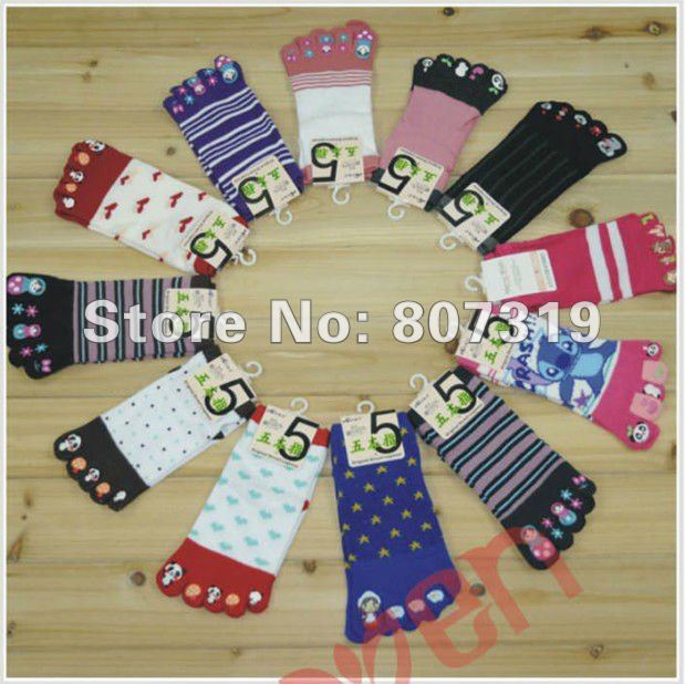 Factory wholesale free shipping  women Finger five toes socks  cotton thick ankle sock sweater sock  40pcs