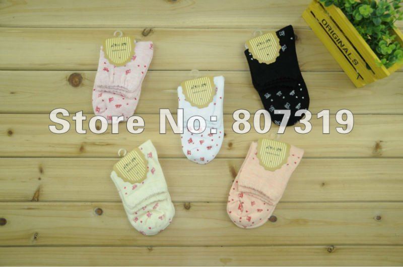 Factory wholesale free shipping women's socks high quality thick women  lady sock cotton knitted ladylace knee/bedsock 20pairs