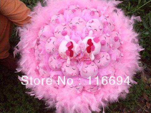 fake bouquet 24 pig doll cartoon bouquet wedding gift dried flowers Christmas gifts free shipping ZA403