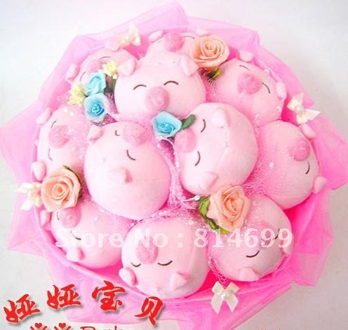 Fake bouquet birthday gift Artificial bouquet 11 only to pigs cartoon bouquet cute fashion Toys Bouquets X599
