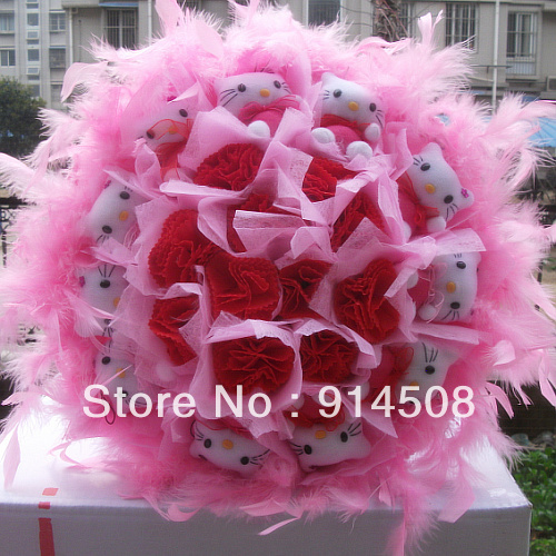 Fake bouquet Valentine's Day / birthday / mother gift hello kitty cat Simulation cartoon bouquet free shipping W897