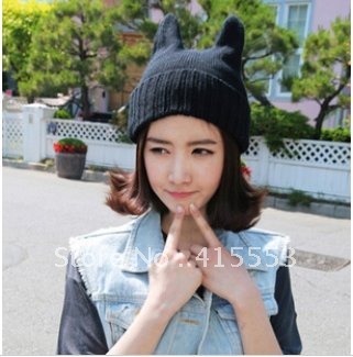 Fall/winter Korean new wave of Devil horns and cat ear Hat Hat wool knit hat