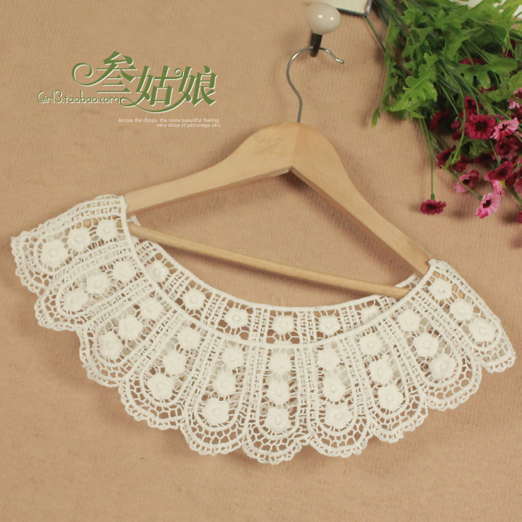 False collar crochet style cape collar vintage laciness o-neck cape crochet cutout kaross