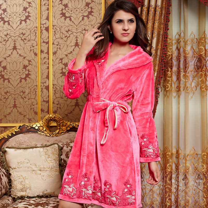 Fanny sleepwear 2012 women's sistance autumn and winter lounge coral fleece robe bathrobes