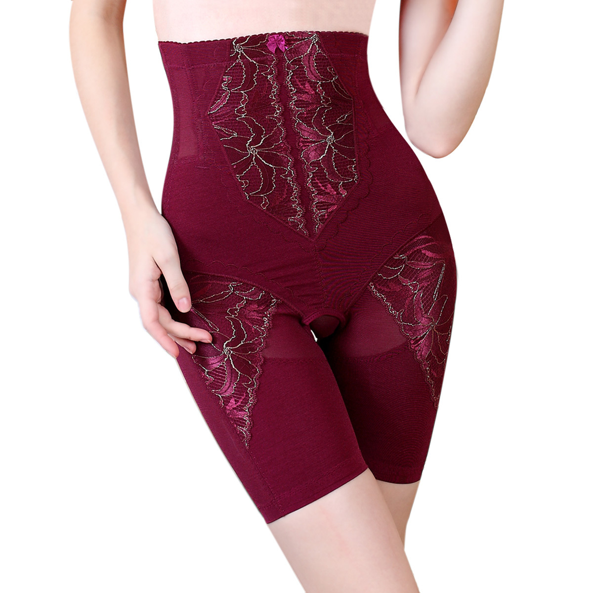 Far infrared butt-lifting high waist seamless open-crotch abdomen drawing pants puerperal slimming weight loss