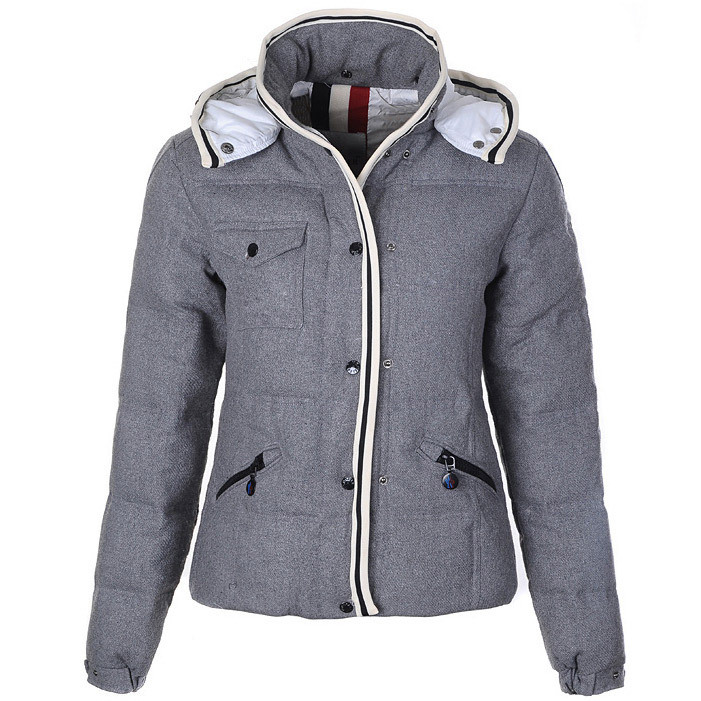 Fashinable chery womens down jacket with hood in grey